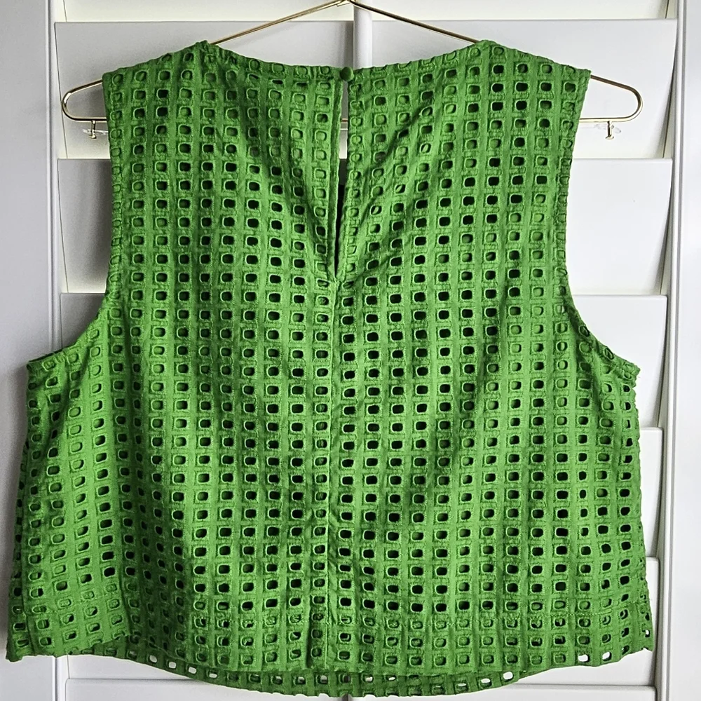 Kate Spade New York x Target Eyelet Shell Tank Top Green Size Small New